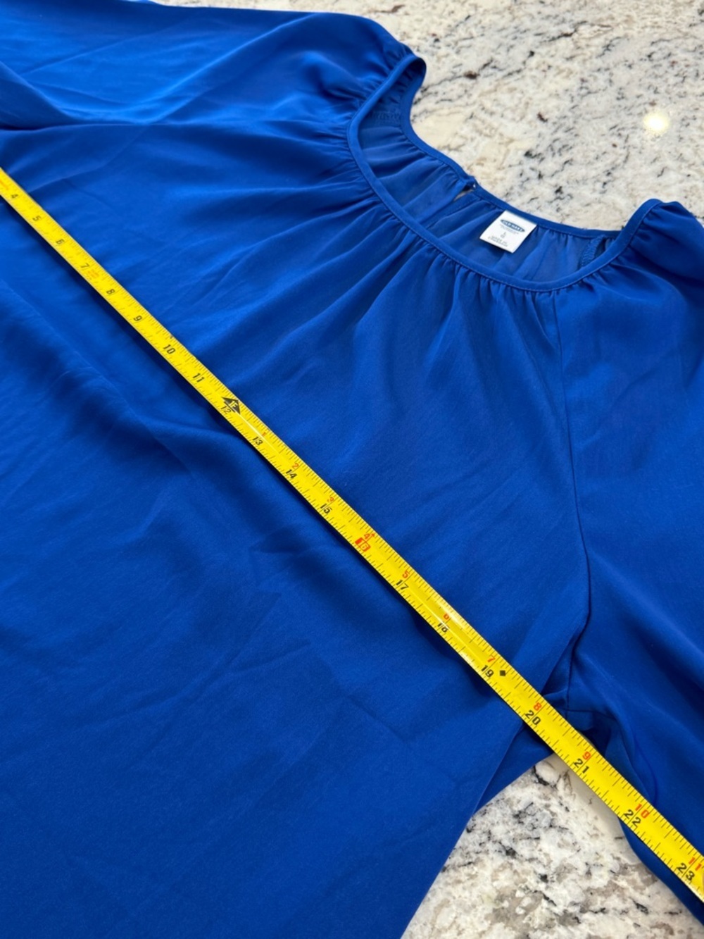 Old Navy Royal Blue Blouse Size Large Flowy 3/4 Sleeve Top - Picture 9 of 11